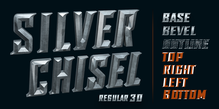 SILVER CHISEL BASE Font preview